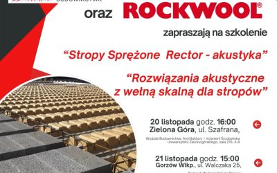 Szkolenie: Nowoczesne Systemy Stropowe Gęstożebrowe Sprężone od A do Z. Jak prawidłowo zaprojektować i wykonać przegrodę stropową aby spełniała wymagania akustyczne.